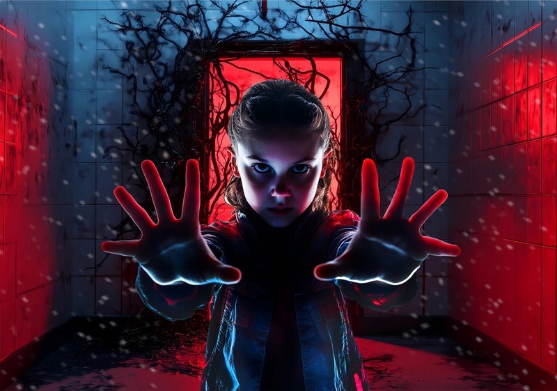 KUKUSOUL 7x5FT Halloween Backdrop Horror Forest Red Door Backdrop Upside Down Background Indoor Outdoor Kids Adults Birthday Party Studio Props Halloween Banner KUBDJ1661 - Image 4