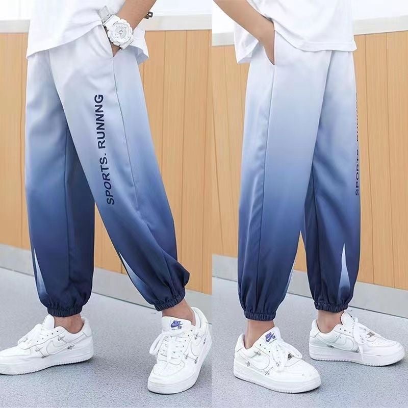 Boys' Summer Thin Anti-Mosquito Pants Children'S Gradient Color Ice Silk Pants Men'S Medium And Big Children'S Versatile Casual Quick-Drying Pants Fashion - Image 5