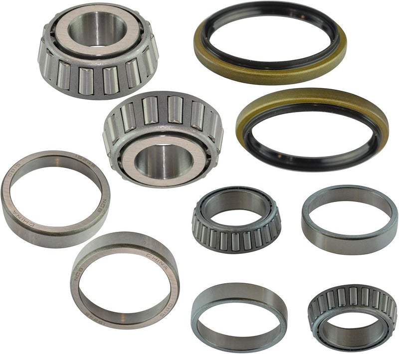 TRQ 8 Piece Inner & Outer Wheel Bearing Race w/Seal Kit LH & RH Sides for Ford Truck - Image 1