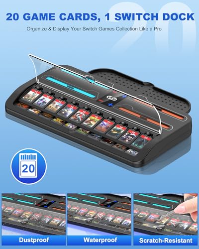 NinABXY Upgraded Switch 2 Storage Dock for Nintendo Switch 2 Joycons&Console, [20 Game Card Slots] All-in-one Joy-Con 2 Charging Docks, Compact Organizer Station for Bedroom & Gaming Setup,L - Image 2