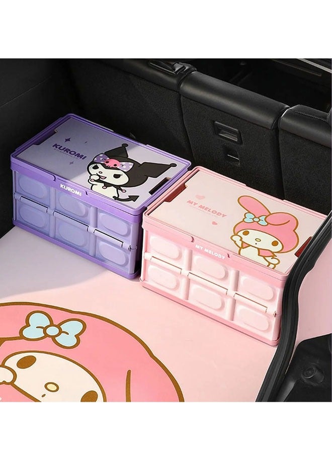 General Kuromi car trunk storage box storage box foldable car camping storage box car storage box car contents  - Image 2