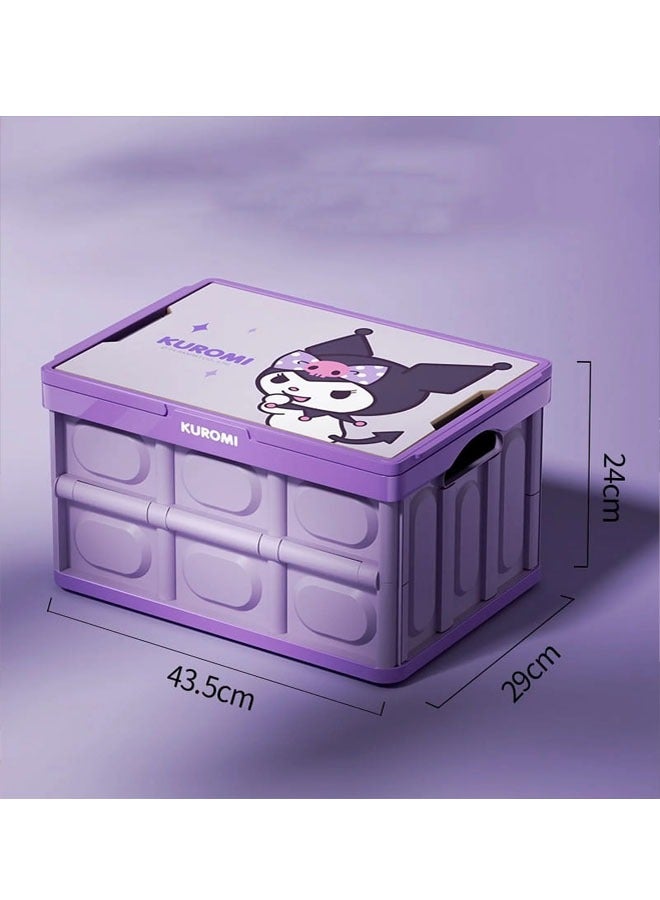 General Kuromi car trunk storage box storage box foldable car camping storage box car storage box car contents  - Image 3