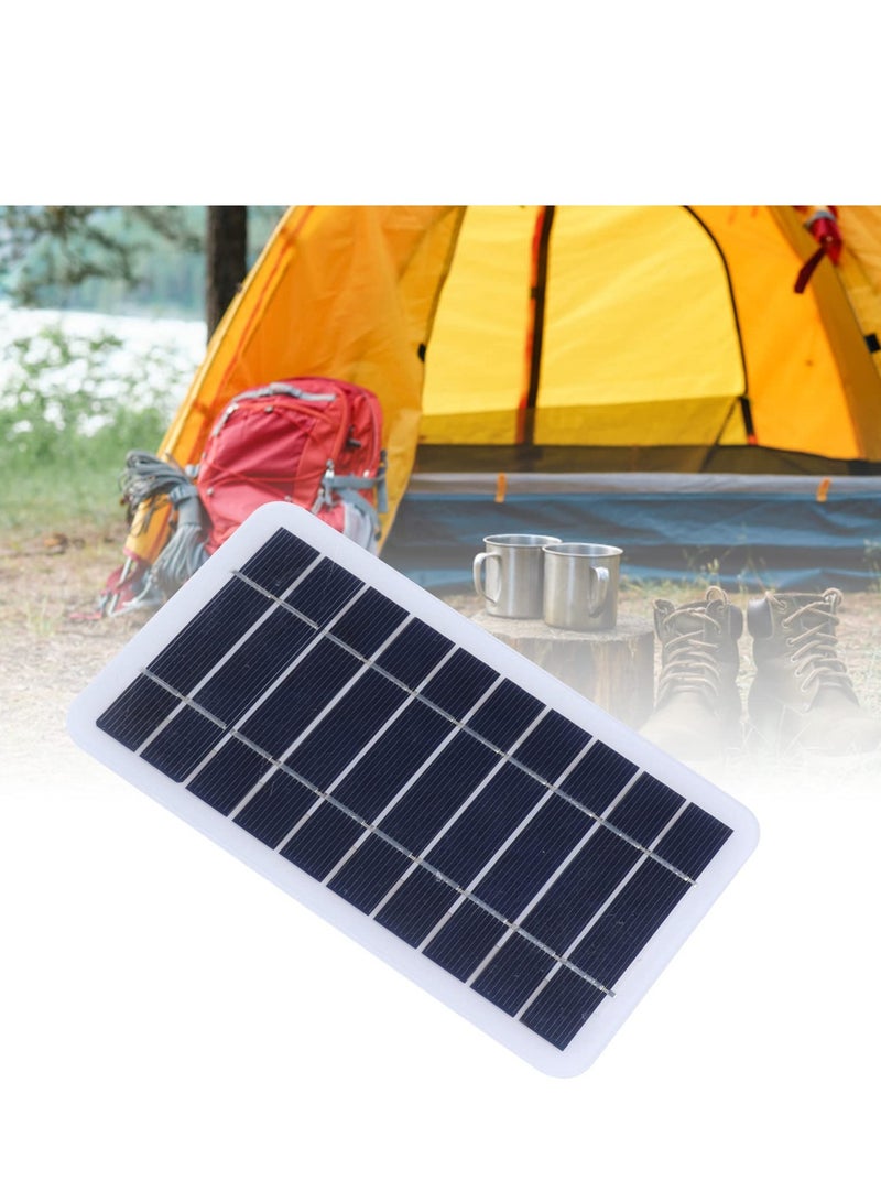 Portable 2W 5V Solar Panel Charger - Lightweight Polycrystalline Solar Cell for Outdoor Camping, Mobile Power Supply for Phones and Devices