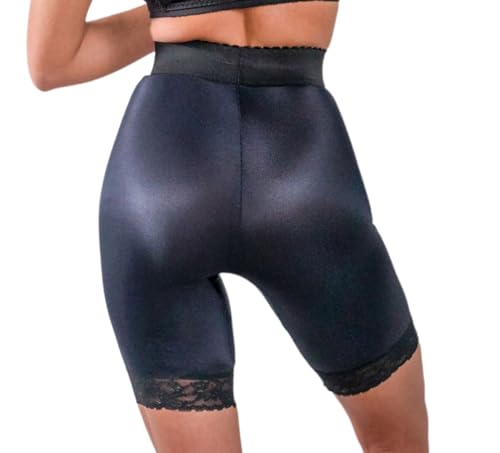 Rago 518 High Waist Leg Shaper | Light Control | Made in USA | No-Roll Lace Hem | Black 2X/34 - Image 2