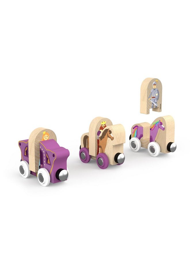 Orbrium 68 Pcs Fantasy Kingdom Adventure Wooden Railway Train Set In Wooden Storage Box Compatible With Thomas Brio Melissa And Doug Imaginarium Ikea  - Image 4