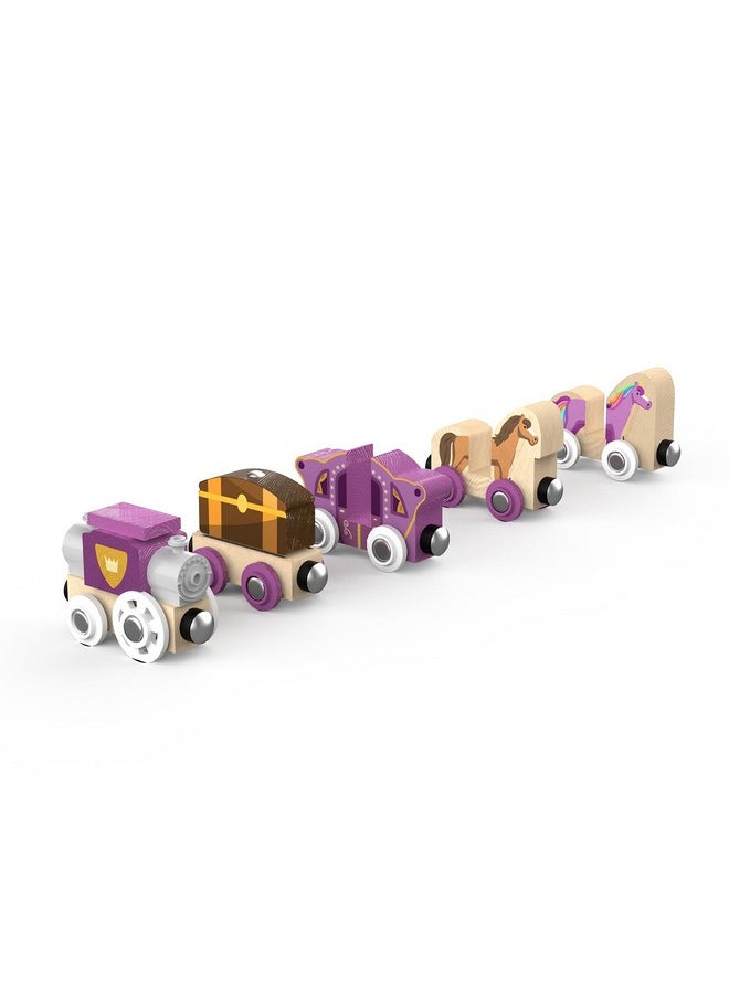 Orbrium 68 Pcs Fantasy Kingdom Adventure Wooden Railway Train Set In Wooden Storage Box Compatible With Thomas Brio Melissa And Doug Imaginarium Ikea  - Image 3