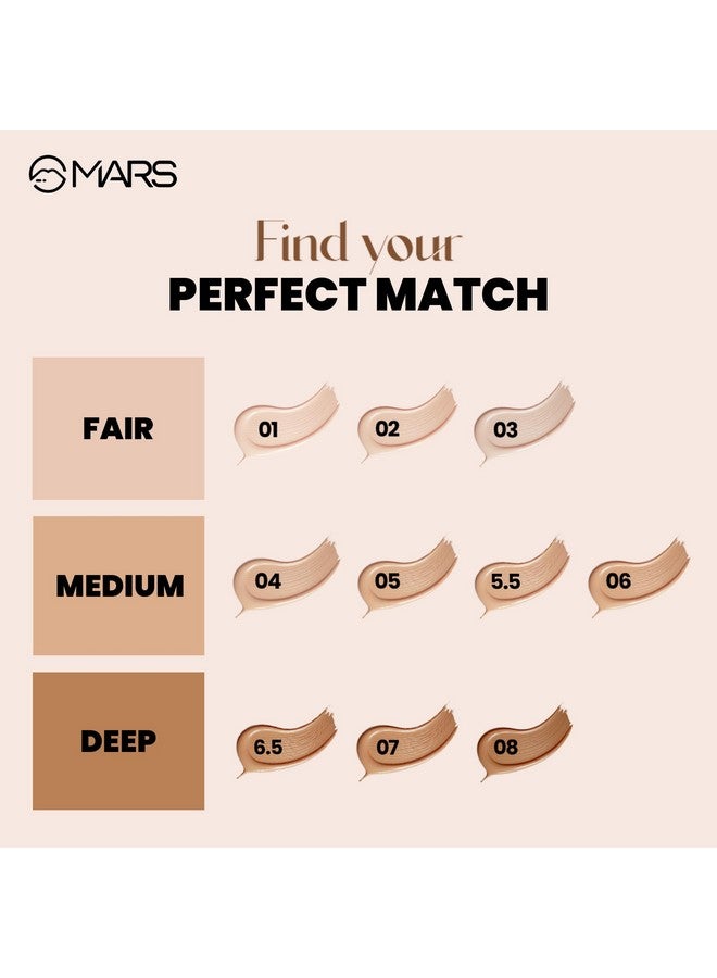 MARS High Coverage Liquid Matte Foundation | Blemish Free & Blendable Foundation for Makeup (40ml) (SHADE-06) - Image 4