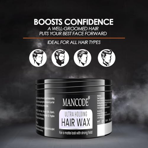 MAN CODE Mancode Ultra Holding Hair Wax for Men 100ml | Matte Look with 24 hrs Strong Hold Level 7 | Matte Finish & No Greasy Residue Styling Hair Wax 100gm - Image 4