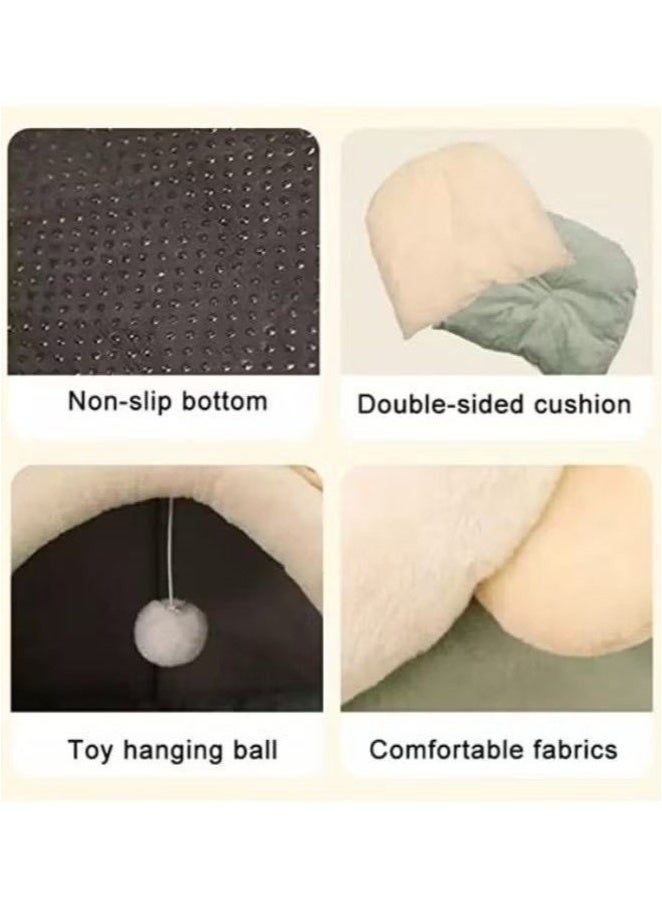 Cats House Cats for Less Than 5kg of Cats, Resting Bed Cartoon Pet Bed, Semi-enclosed Cat Bed, Washable and Removable with Toy Ball Warm and Soft Cat House Pet House (Pink Rabbit) - Image 3