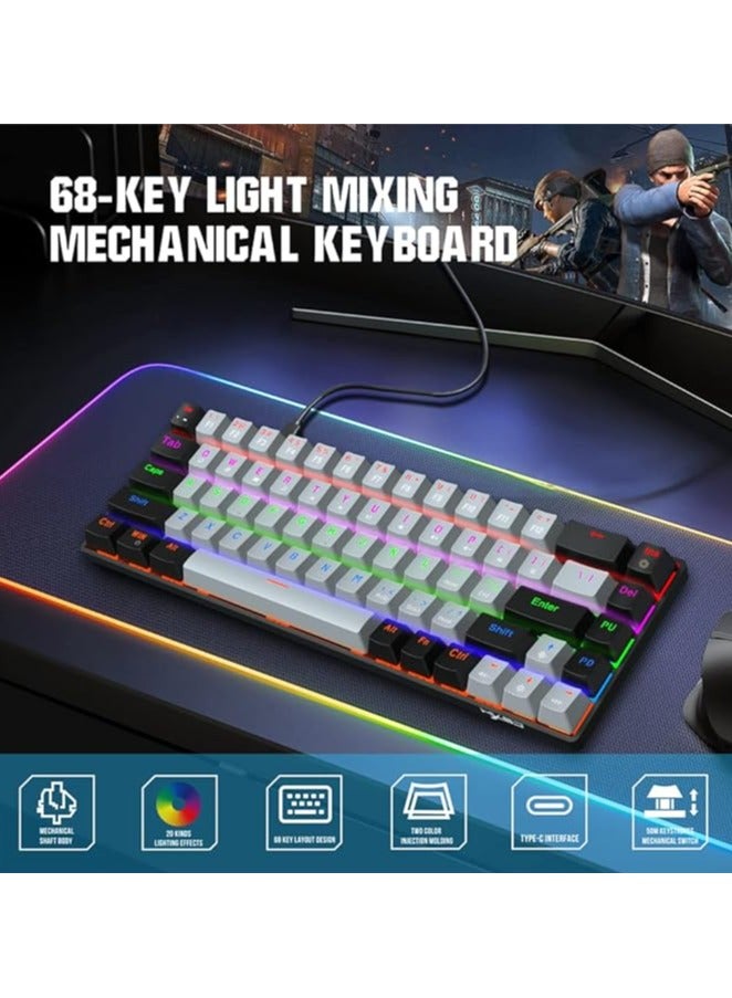 AROAQ New Mechanical 68 Keys RGB Gaming Keyboard - Image 2