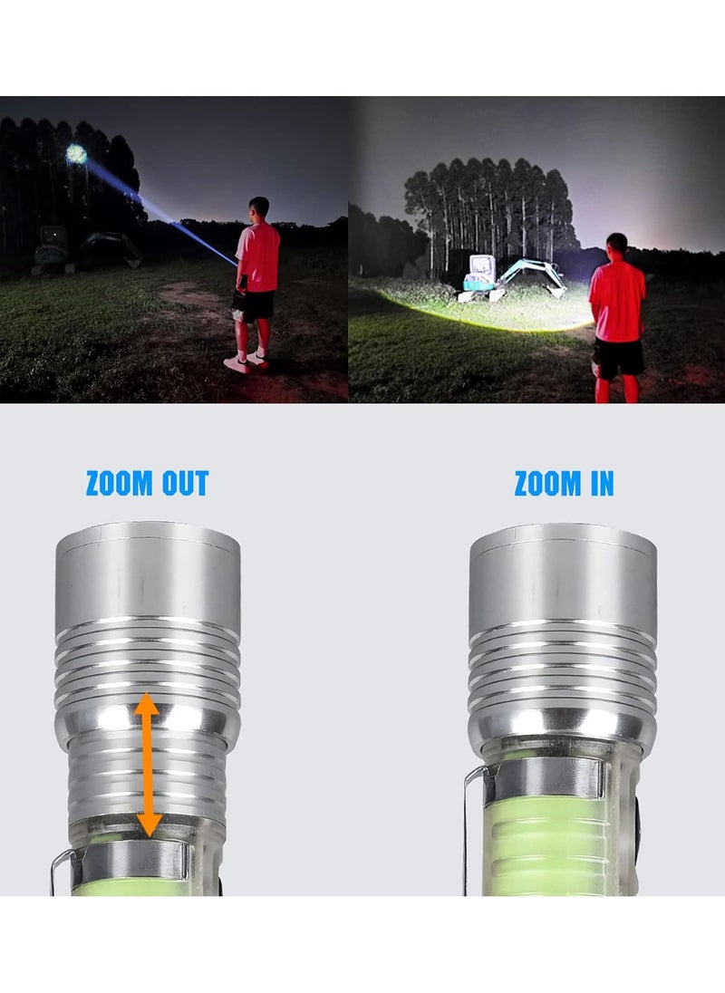 Generic - Torches LED Super Bright Rechargeable 500 Lumens Long Range Flash Light 8 Modes Tactical Flashlight with Fluorescent Shell, Portable Hand Torch for Emergencies, Camping, Hiking,Zoomable, Waterproof - Image 1