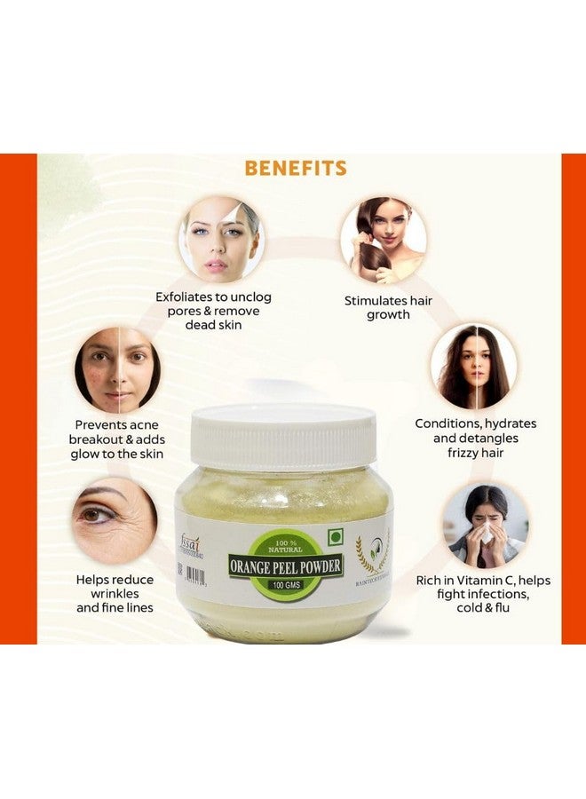 رين تيك مسحوق قشر البرتقال العضوي من هيربالز 100 جرام | طبيعي وعضوي نقي | قناع تفتيح البشرة | غني بفيتامين سي ومضادات الأكسدة | خالٍ من القسوة ونباتي - Image 3