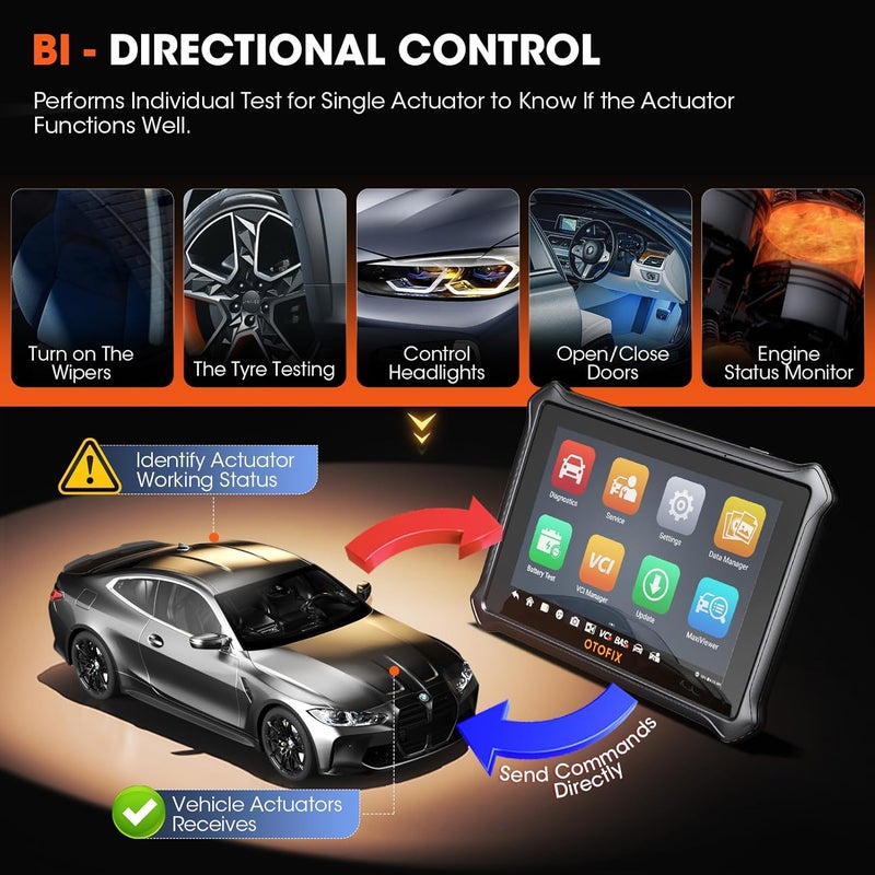 OTOFIX D1 Lite Automotive Diagnostic Scanner Bluetooth OBD2 Full System Scan Tool With Active Test 7 Inch Android Tablet - Image 3