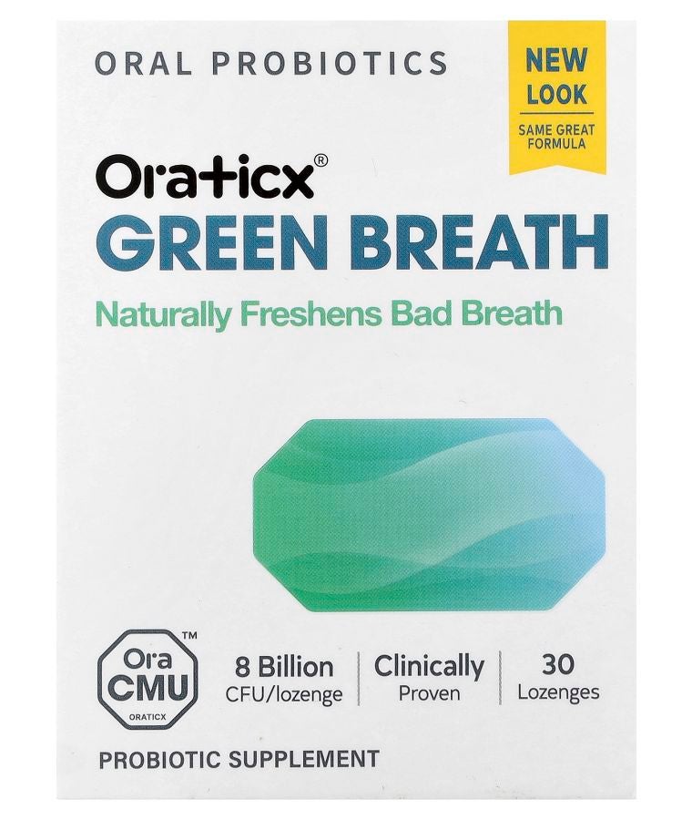 Green Breath Probiotic Supplement Mint 8 Billion CFU 30 Lozenges