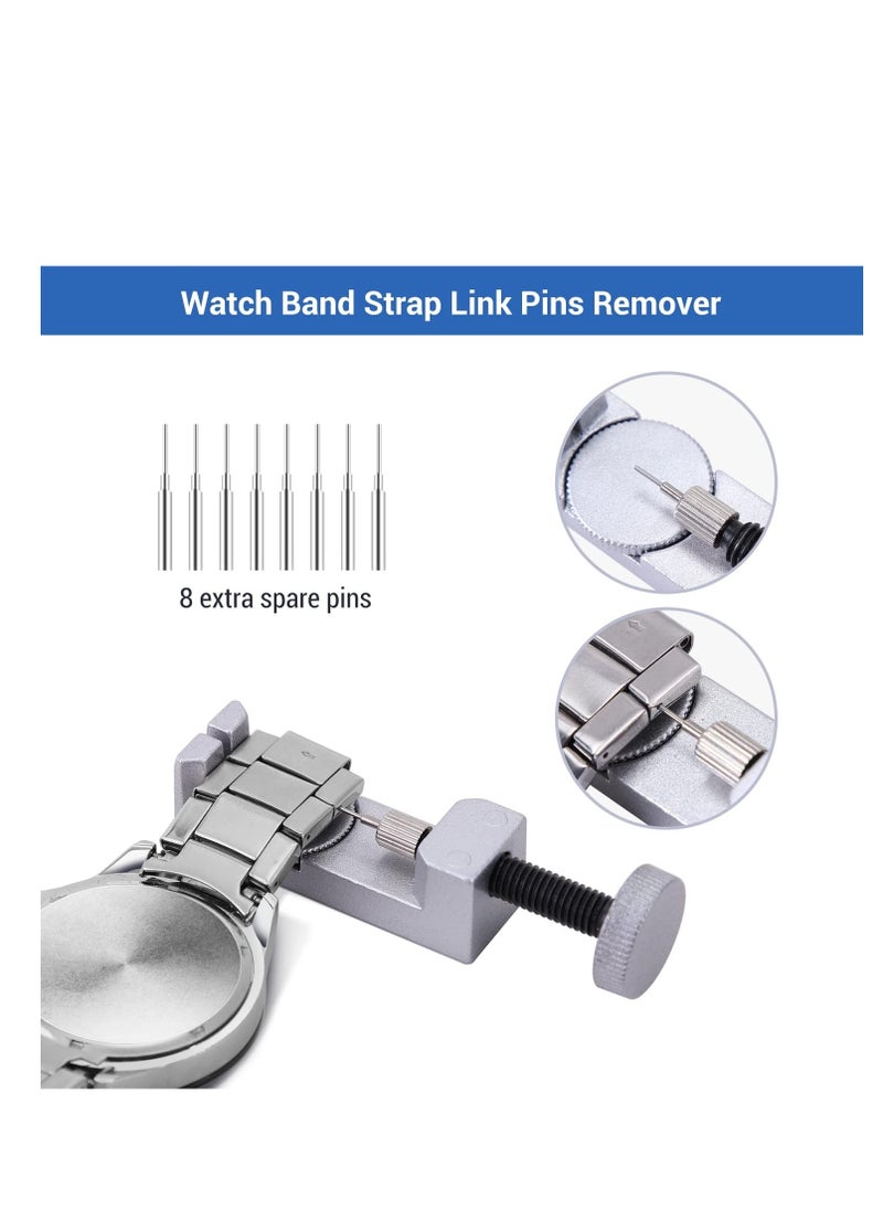 Ohuhu - Watch repair kit Ohuhu 192 pcs upgraded heavy duty watch link removal battery replacement band tool kit watch back remover tool professional watch repair opener tools with PU leather bag user manual - Image 1
