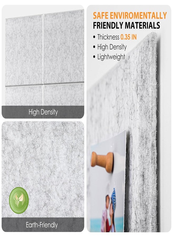 ماكسجير لوحة فلين كبيرة للجدران من ماكس جير، مقاس 36 × 24 بوصة، لون رمادي فاتح، عبوة من 6 قطع من بلاط الجدران اللبادي مع دبابيس تثبيت، لوحات فلين للمكاتب، لوحة دبابيس، لوحة إعلانات، لوحات فلين - Image 2