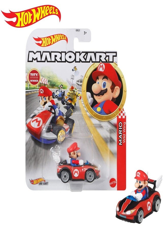 Diecast سيارة هوت ويلز ماريو كارت ماريو مع سيارة وايلد وينغ - Image 2
