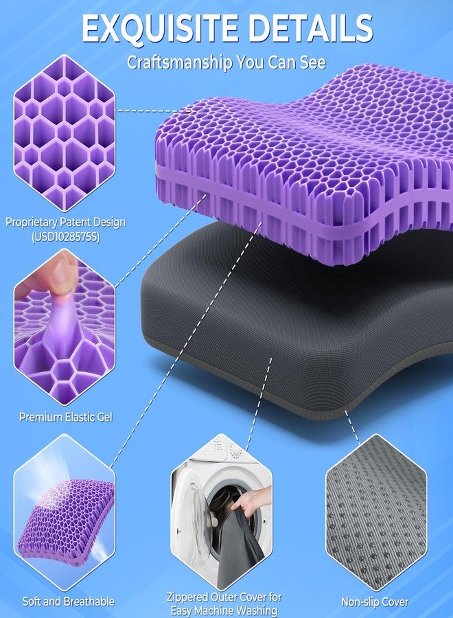 TushGuard وسادة مقعد جل توش جارد للجلوس لفترات طويلة، وسادة مقعد كرسي مكتب بتصميم حاصل على براءة اختراع، وسادة تبريد قابلة للتهوية للكراسي، وسائد سيارة ناعمة للكراسي المتحركة (مقاس كبير جدًا، رمادي) - Image 4