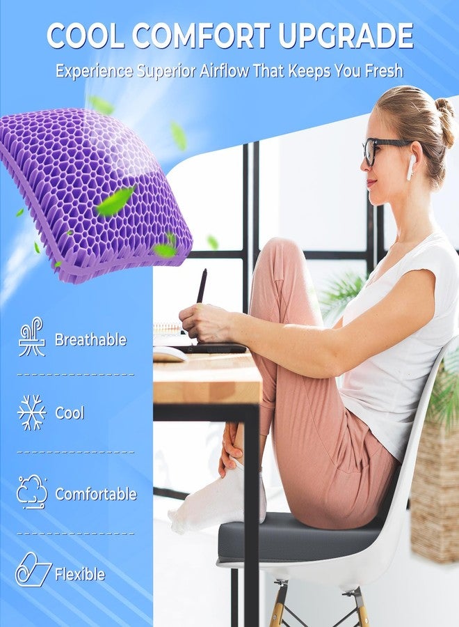 TushGuard وسادة مقعد جل توش جارد للجلوس لفترات طويلة، وسادة مقعد كرسي مكتب بتصميم حاصل على براءة اختراع، وسادة تبريد قابلة للتهوية للكراسي، وسائد سيارة ناعمة للكراسي المتحركة (مقاس كبير جدًا، رمادي) - Image 2