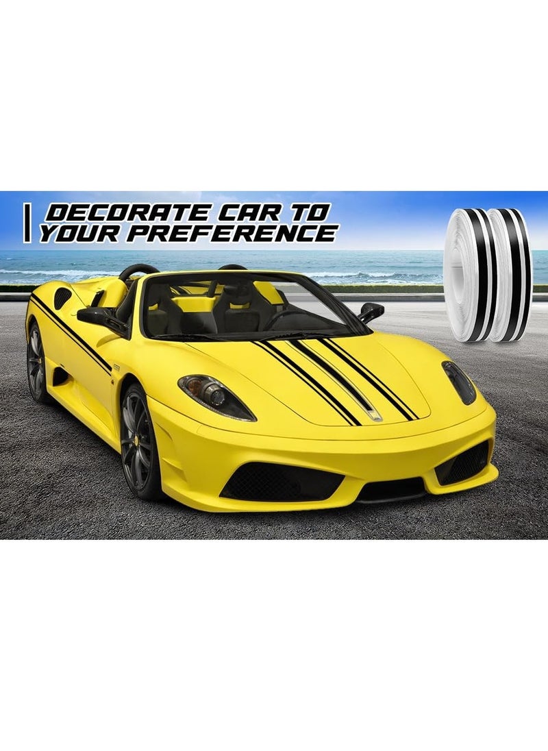 KASTWAVE 2 Rolls Car Pinstriping Tape, 33Ft Stripe Decal, Car Vinyl Pinstriping Tape, DIY Car Body Side Stripes Auto Striping Tape Emblems Trim, for Car, Motorcycle and Boat, Racing Stripes DIY Stickers, Black  - Image 2