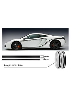 KASTWAVE 2 Rolls Car Pinstriping Tape, 33Ft Stripe Decal, Car Vinyl Pinstriping Tape, DIY Car Body Side Stripes Auto Striping Tape Emblems Trim, for Car, Motorcycle and Boat, Racing Stripes DIY Stickers, Black  - Image 5