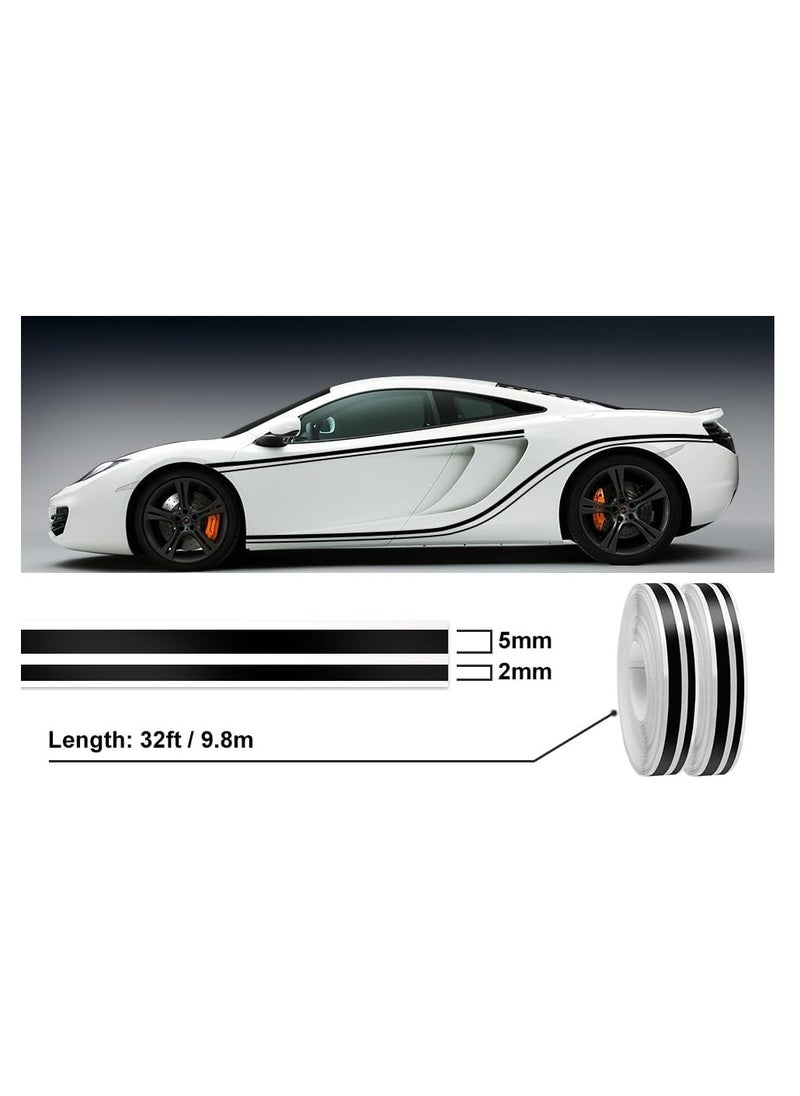KASTWAVE 2 Rolls Car Pinstriping Tape, 33Ft Stripe Decal, Car Vinyl Pinstriping Tape, DIY Car Body Side Stripes Auto Striping Tape Emblems Trim, for Car, Motorcycle and Boat, Racing Stripes DIY Stickers, Black  - Image 5