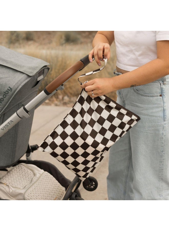 Tiny Twinkle Mess Proof Wet Bags | 2-Pack Reusable Waterproof Wet Bags for Swimsuits | Baby Clothes | Travel & Diaper Bag (Black, Green Checkers) - Image 4