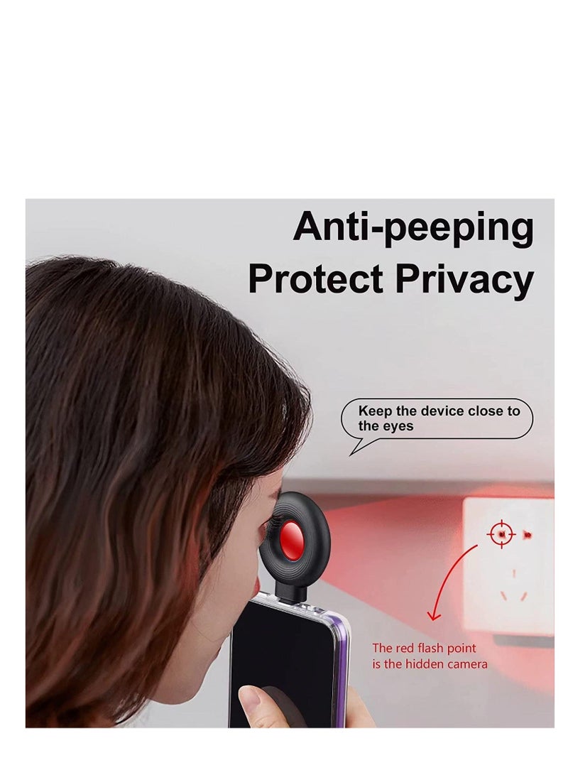 Hidden Camera Detectors, Camera Detector spy Camera Finder Privacy Protector, Listening Device Detector, RF Signal Detector with Infrared Viewfinders Pocket Sized USB C  Lightning Charging Black - Image 3