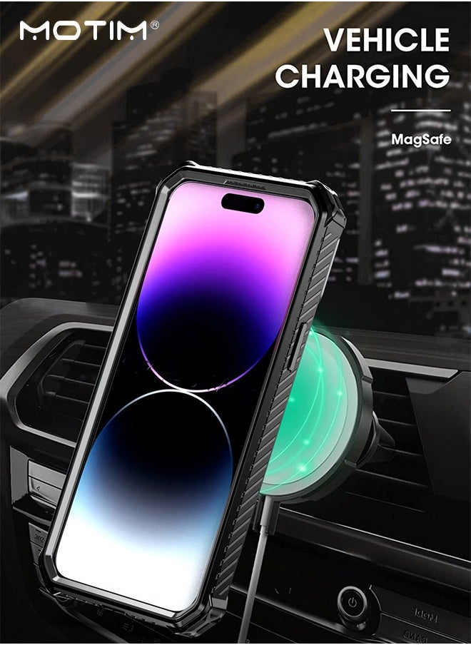 Motim - iPhone 15 Pro Case with MagSafe, Armor Design Case Cover with 360° Rotable Ring Stand, Heavy Duty Shockproof and Anti-Drop Protective Case Built-In Kickstand, Magnetic iPhone 15 Pro Case - Image 1