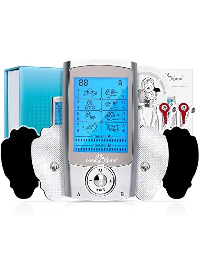 Arabest Rechargeable TENS Unit and EMS Muscle Stimulator with 2 Independent Channels, 20 Intensity Levels, 8 Massage Types, and 16 Modes, Handheld Electronic Pulse Massager, EHE029G-B  - Image 1
