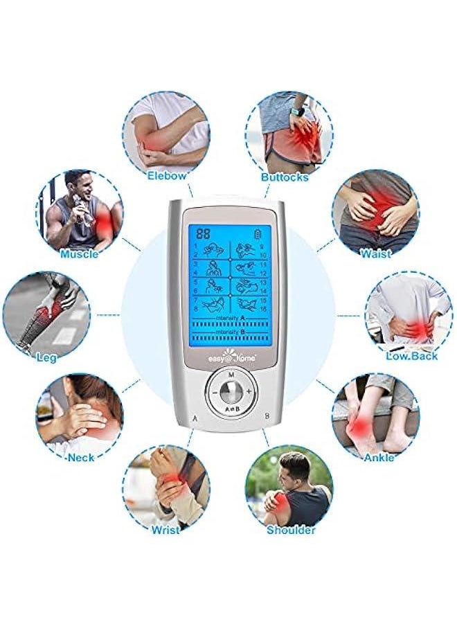 Arabest Rechargeable TENS Unit and EMS Muscle Stimulator with 2 Independent Channels, 20 Intensity Levels, 8 Massage Types, and 16 Modes, Handheld Electronic Pulse Massager, EHE029G-B  - Image 5