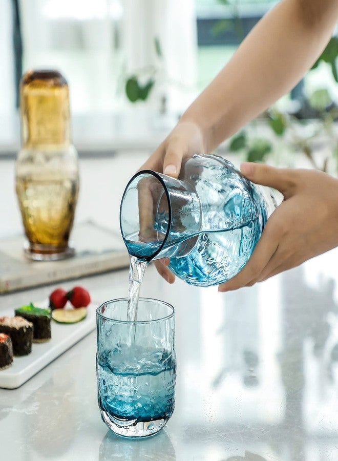 G Crown Bedside Carafe and Tumbler set Pitcher 27.4 oz. and Cup 10 oz. Bedroom Night-Stand Drinkware Ocean Blue - Image 4