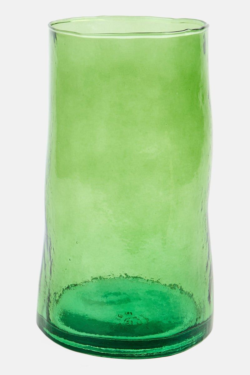 Muy Mucho Glass Vase 22 H x 13 D cm, Green  - Image 1