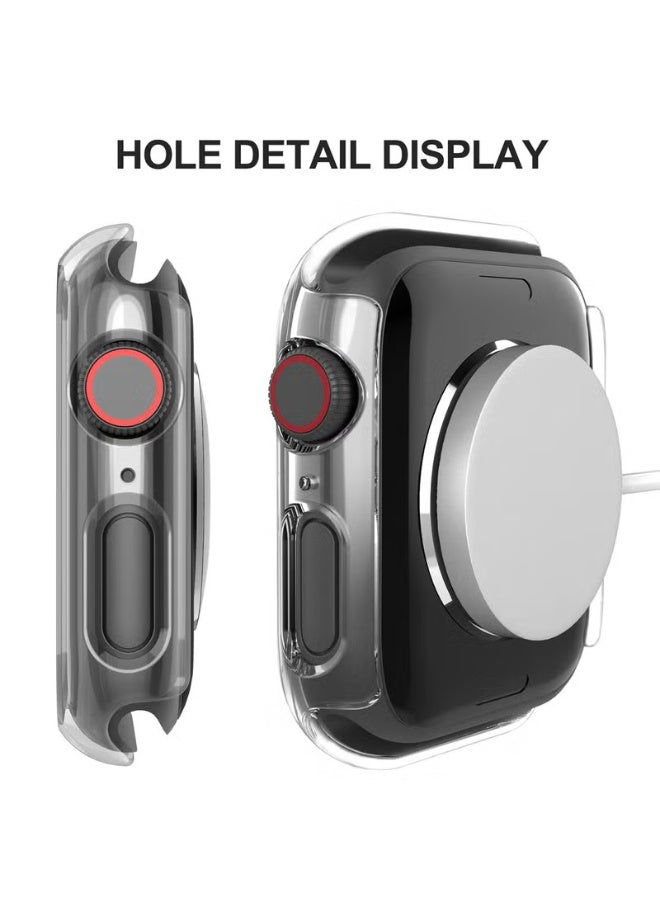 Diruite Suoman 2-Pack for Apple Watch 44mm Screen Protector Case,for iWatch Series 6/5/4/Series SE/SE 2/SE 3 44mm Protection Cover All-Around Tempered Glass Screen Protector Case Ultra-Thin - Clear - Image 3