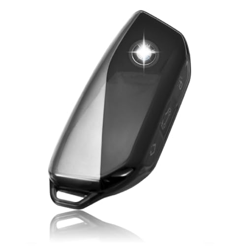 JVCV® Soft TPU Transparent Cover Compatible with BMW 2023 New 7 Series 740i 760i X1 X7 XM IX I7, X5 smart Key (Transparent Black.). - Image 1