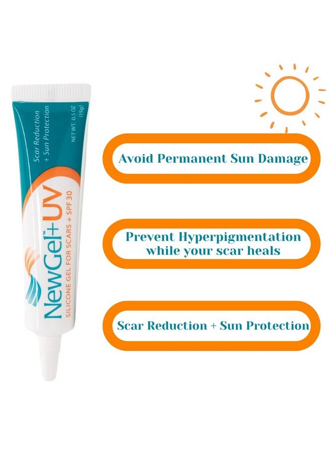 MyNewGel - NewGel+UV Advanced Silicone Scar Gel for OLD and NEW Scars with SPF30 Mineral Sunscreen, Ideal for Facial Scars Exposed to Sun. 15g (0.5 oz) - Image 1
