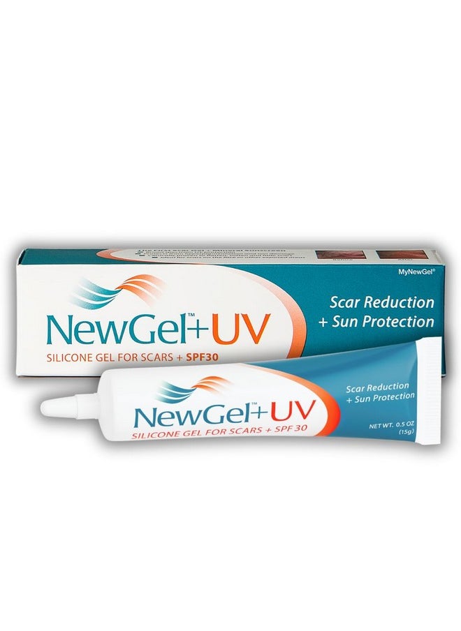 MyNewGel - NewGel+UV Advanced Silicone Scar Gel for OLD and NEW Scars with SPF30 Mineral Sunscreen, Ideal for Facial Scars Exposed to Sun. 15g (0.5 oz) - Image 1