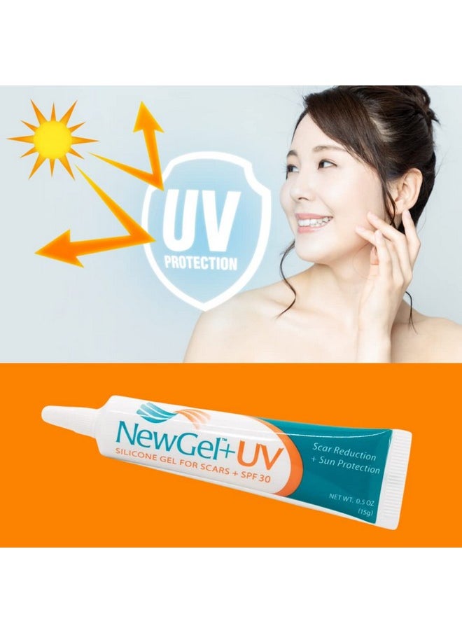 MyNewGel - NewGel+UV Advanced Silicone Scar Gel for OLD and NEW Scars with SPF30 Mineral Sunscreen, Ideal for Facial Scars Exposed to Sun. 15g (0.5 oz) - Image 1