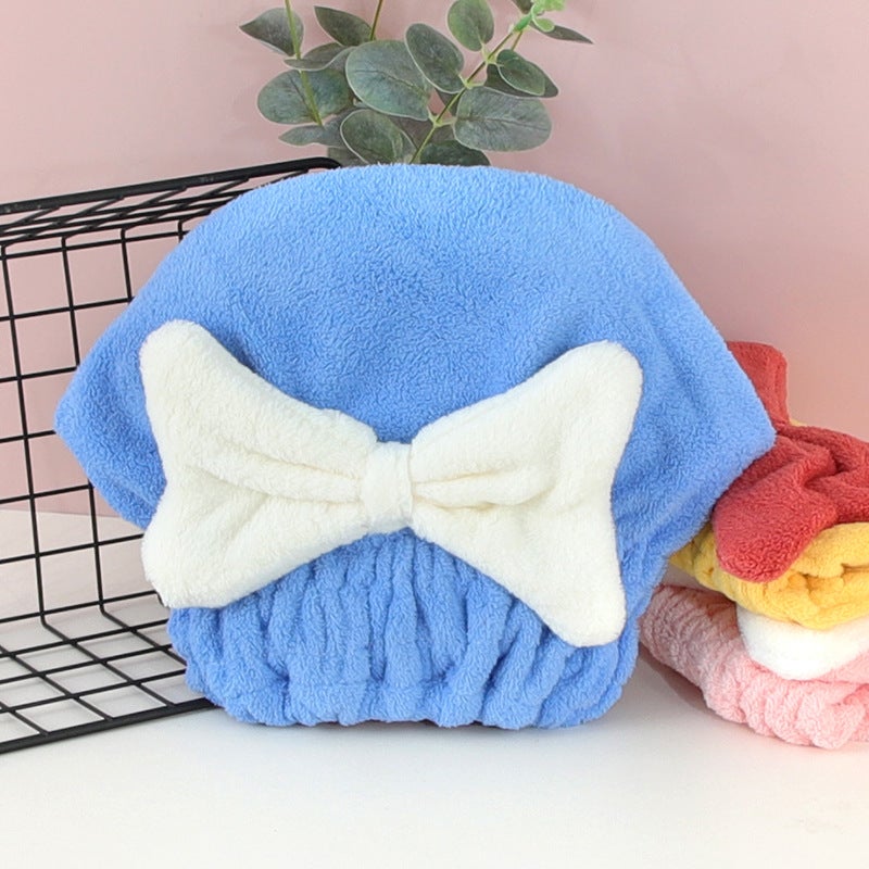 Generic Thick Absorbent Quick-Dry Hair Towel Wrap Blue 