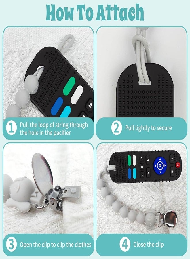 Rukan Pacifier Clip & Teether Toy - Multi-Textured, BPA Free Silicone for Babies 6-12 Months (Pink/Blue) - Image 3