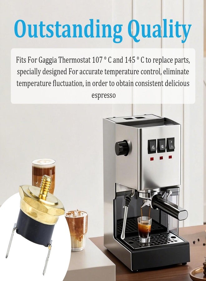 Greatshow ترموستات بديل بدرجة حرارة 107 درجة مئوية و 145 درجة مئوية، خيط M4، يناسب ماكينات Gaggia Classic Pro و Baby و Evolution و Espresso و Coffee وغيرها (للتخمير والتبخير + صمام تخفيف الضغط 9 بار + معجون حراري). - Image 4