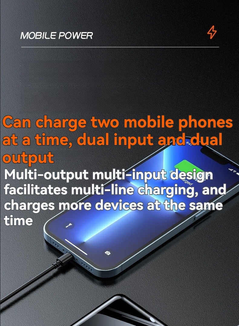 Beauenty Mini full-screen power bank 20000 mAh ultra-thin compact portable large capacity fast charging power bank (blue) - Image 4