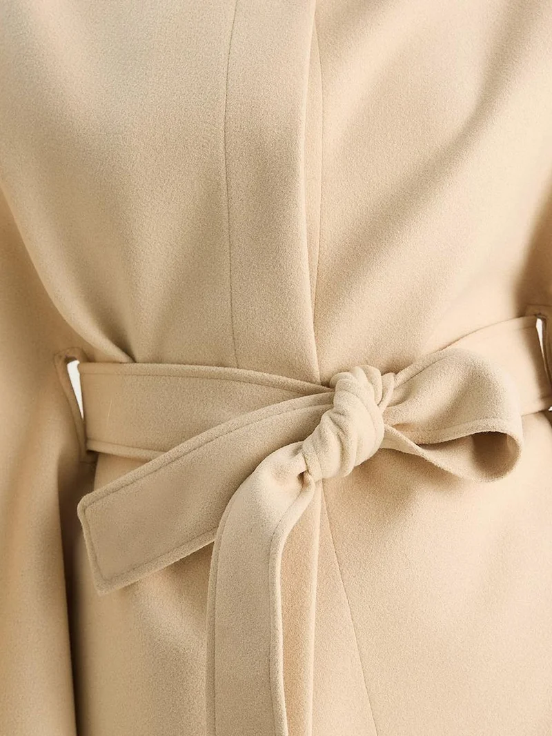 Bianco Lucci LUCCI Poncho Coat with Tie Closure