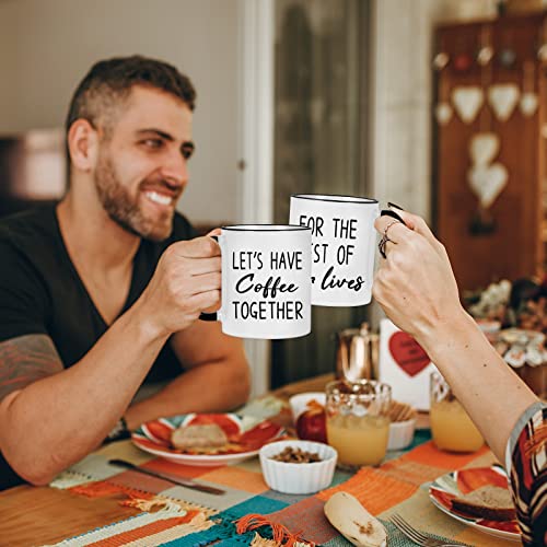 Maustic Wedding Engagement Newlywed Gifts for Couples, His and Hers Mr and Mrs Gifts, Bridal Shower Gift, Let's Have Coffee Together for the Rest of Our Lives Coffee Mugs Set,11 Oz - Image 2