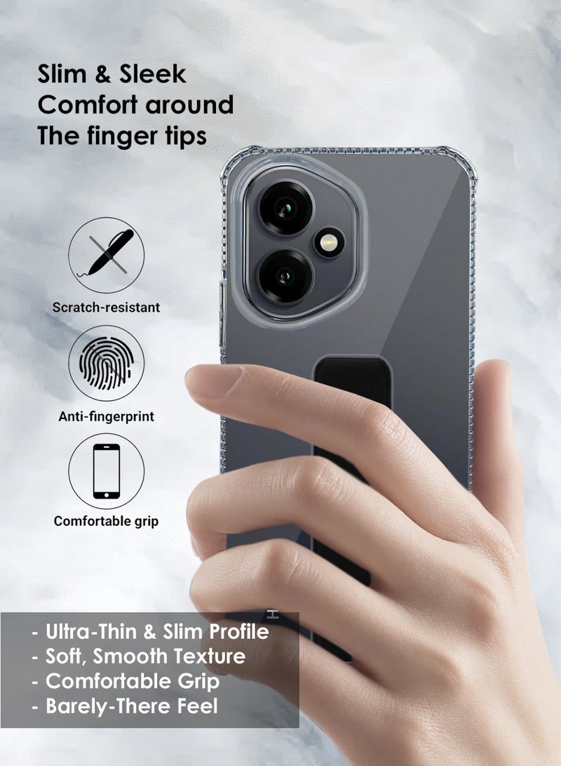 جراب حماية مزود بمقبض يدوي لهاتف Honor 400 - حامل مغناطيسي ومسند لهاتف Honor 400 - قبضة قوية لحامل السيارة المغناطيسي، جراب سيليكون أنيق وشفاف وعملي، أقصى درجات الراحة ومشاهدة بدون استخدام اليدين - شفاف/أسود - Image 5