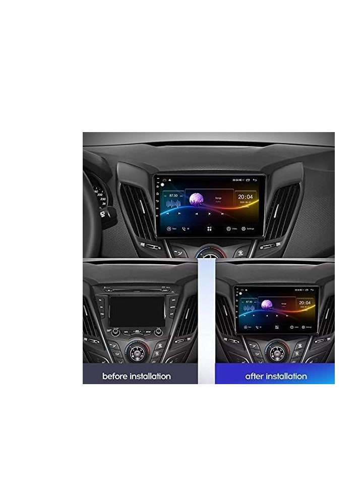 شاشة سيارة أندرويد لشركة هيونداي فيلوستر 2011 إلى 2017 كاربلاي 2 جيجابايت رام 32 جيجابايت روم تدعم أبل كاربلاي، ملاحة جي بي إس 9 بوصة وحدة رئيسية IPS DSP تعمل باللمس أندرويد مع كاميرا احتياطية متضمنة - Image 2