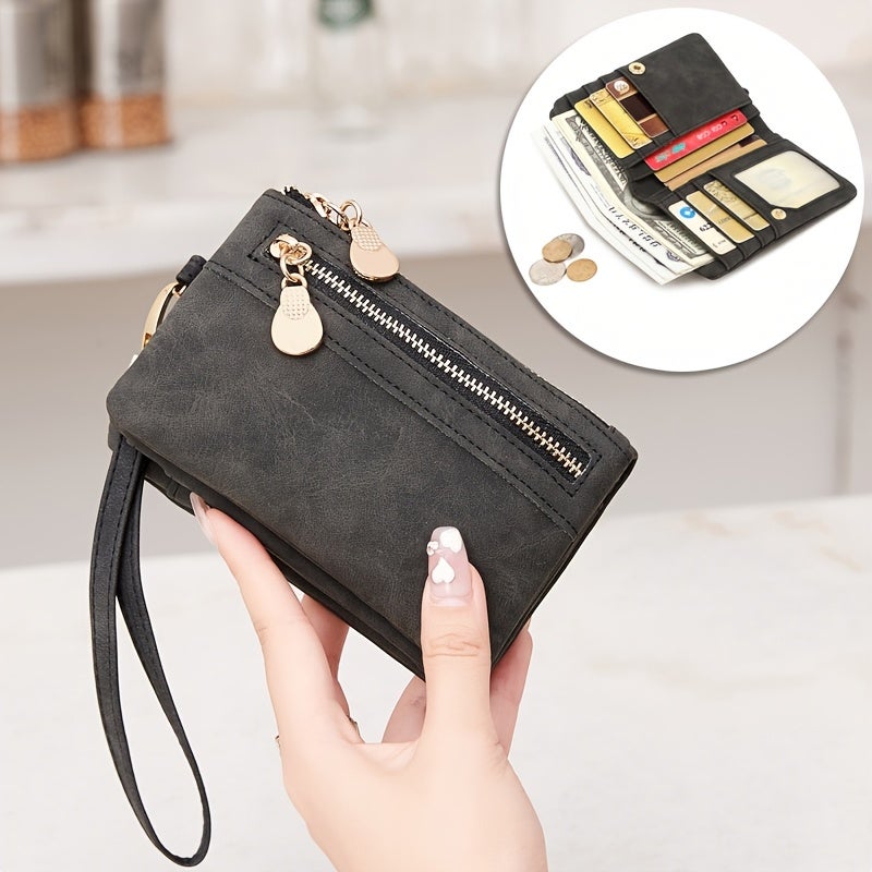 MIYIN Women's Vintage Mini Wallet with Wrist Strap - Image 1
