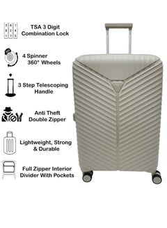 ROWER Luggage Set Expandable Travel Bag Trolley 3 Pieces Set With Spinner Wheels & Lock (20/24/28 Inches)  - Image 2