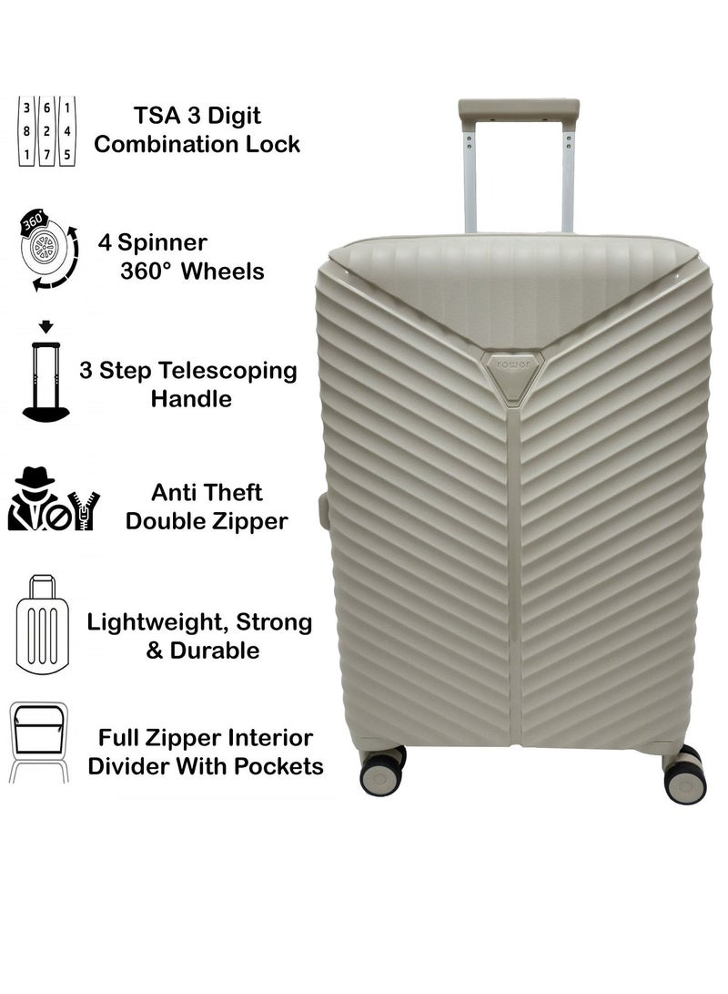 ROWER Luggage Set Expandable Travel Bag Trolley 3 Pieces Set With Spinner Wheels & Lock (20/24/28 Inches) - Image 2