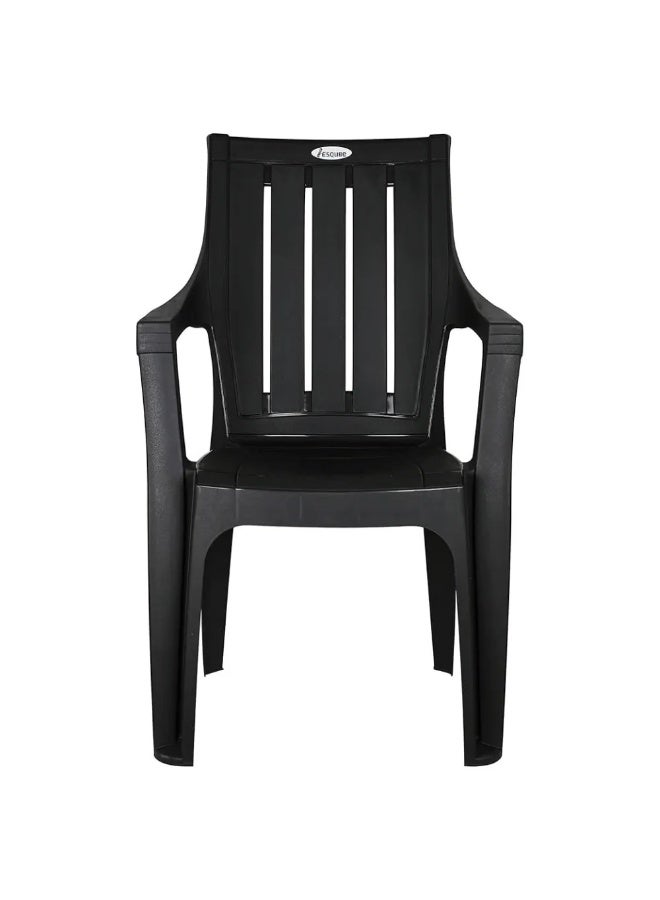 Day To Day كرسي بلاستيكي قوي قابل للتكديس مع ظهر ومسند ذراع - رمادي - Image 2